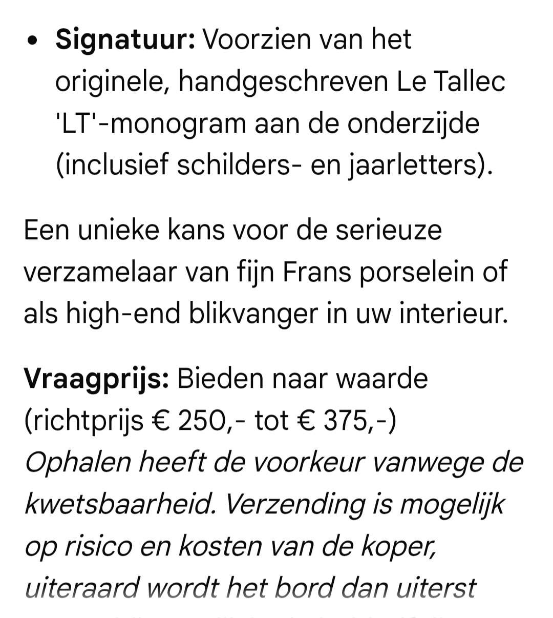 Uniek: bordje. Verzamel item.