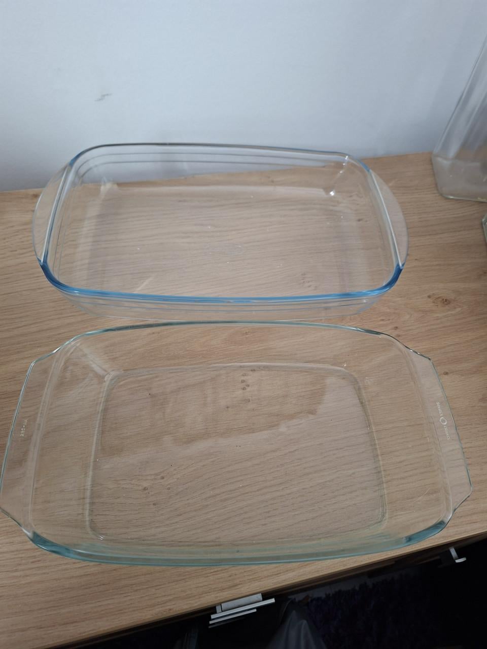 4 grote glazen ovenschalen