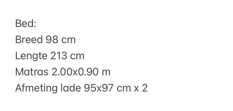 Steigerhouten bed matrasmaat 200x90 cm