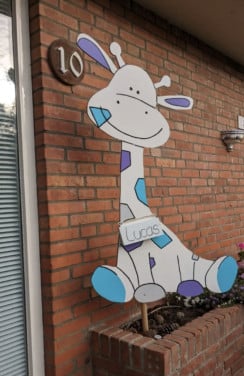 Geboortebord giraffe