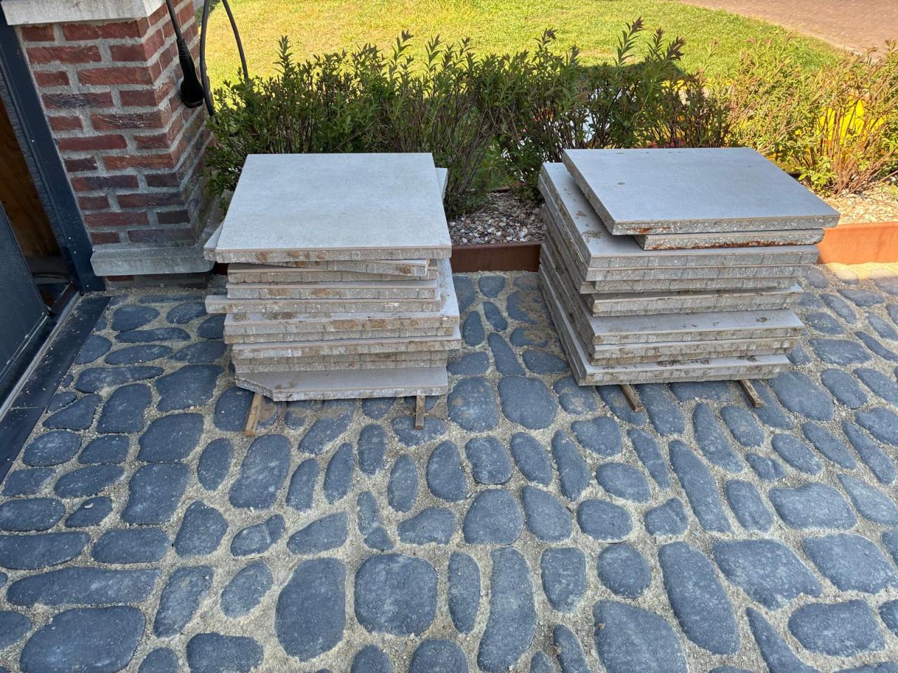 Keramische tuin tegels 60x60 x3+1 cm
