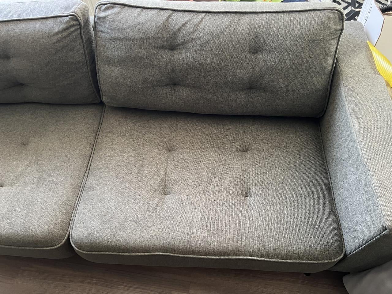 Olive green sofa
