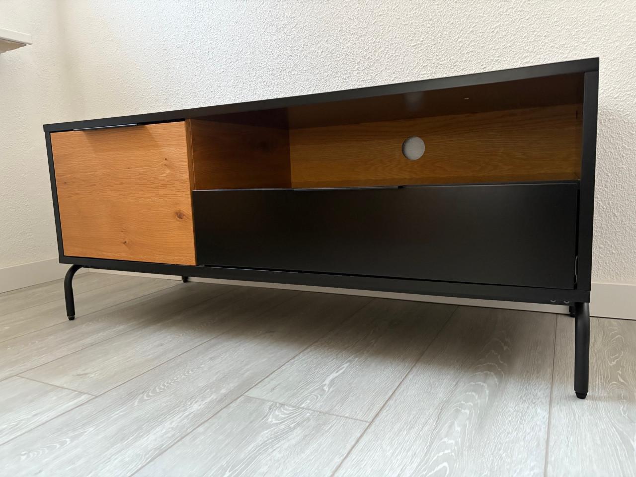 TV-meubel zwart/eiken