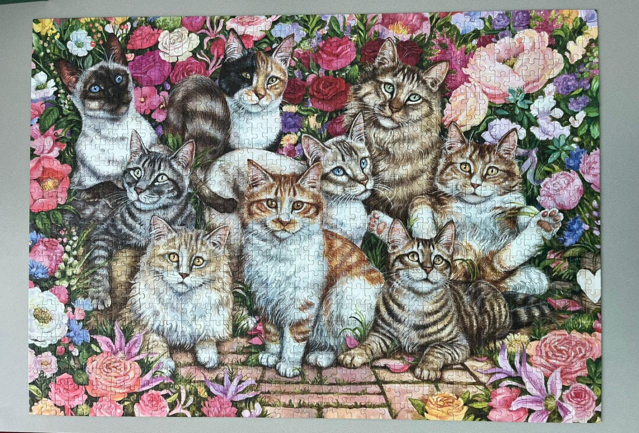 Puzzel Floral Cats