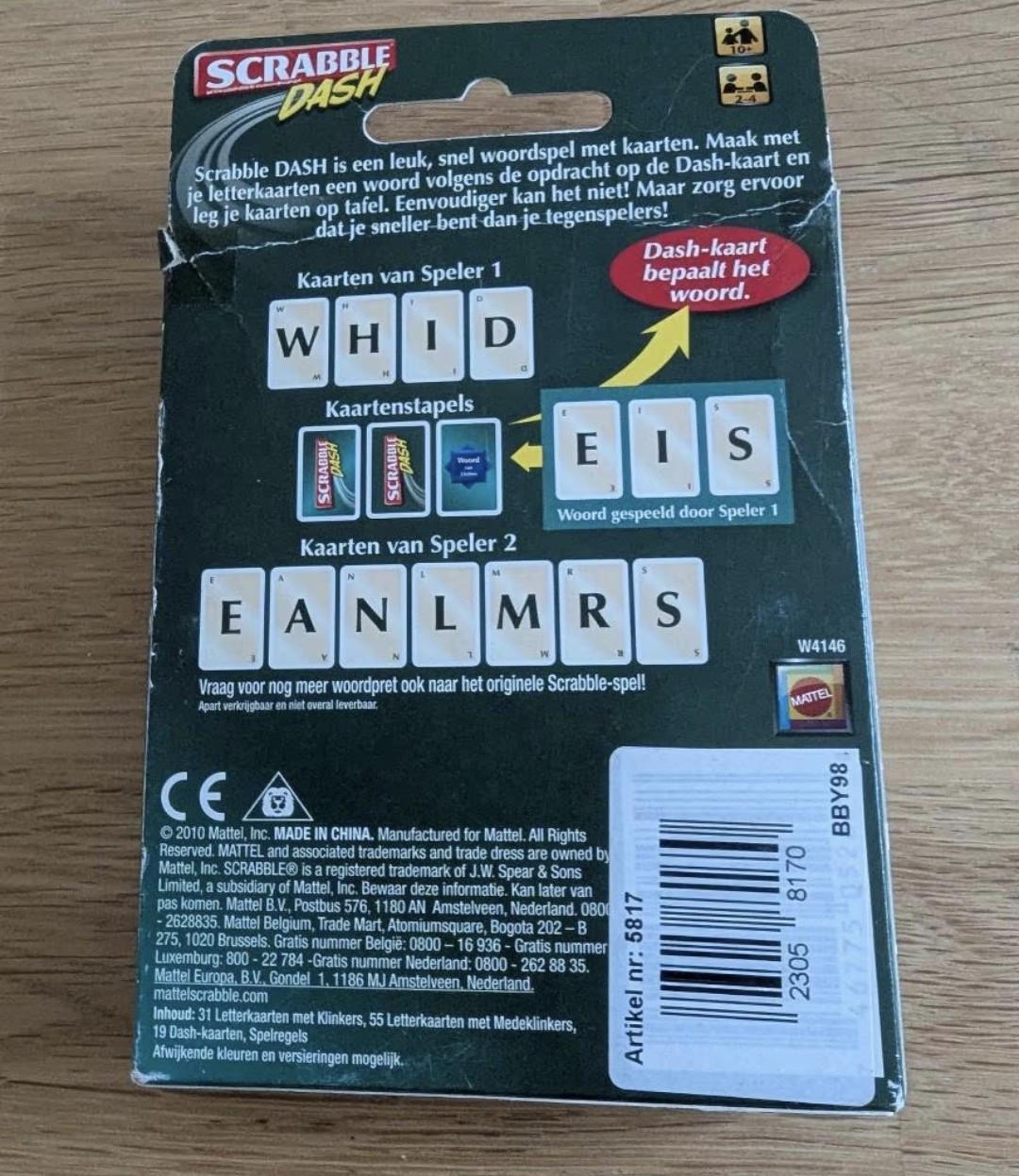Scrabble Dash spel van Mattel