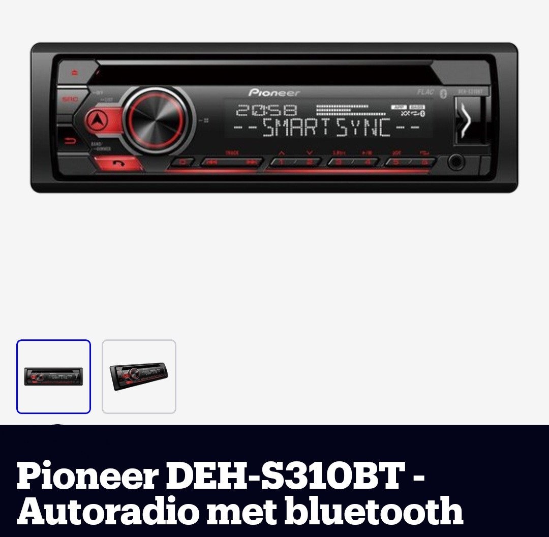 Auto Subwoofer + versterker + kabels + autoradio