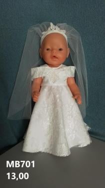 Poppenkleertjes baby born. Bruidsjurk. Opbrengst KiKa.