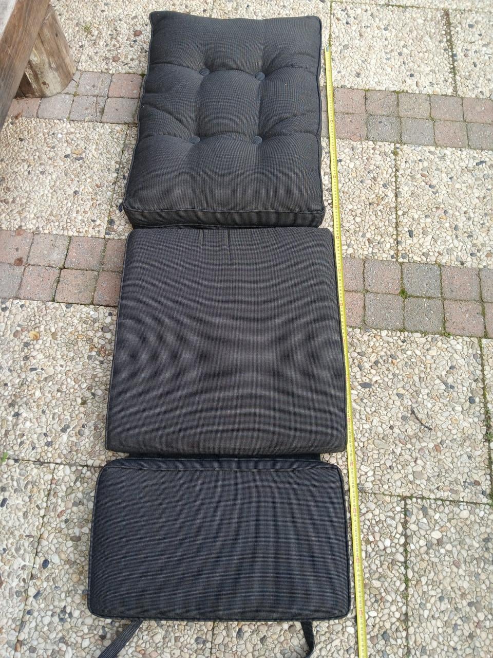 4 tuinstoelkussens 160x52cm Antraciet