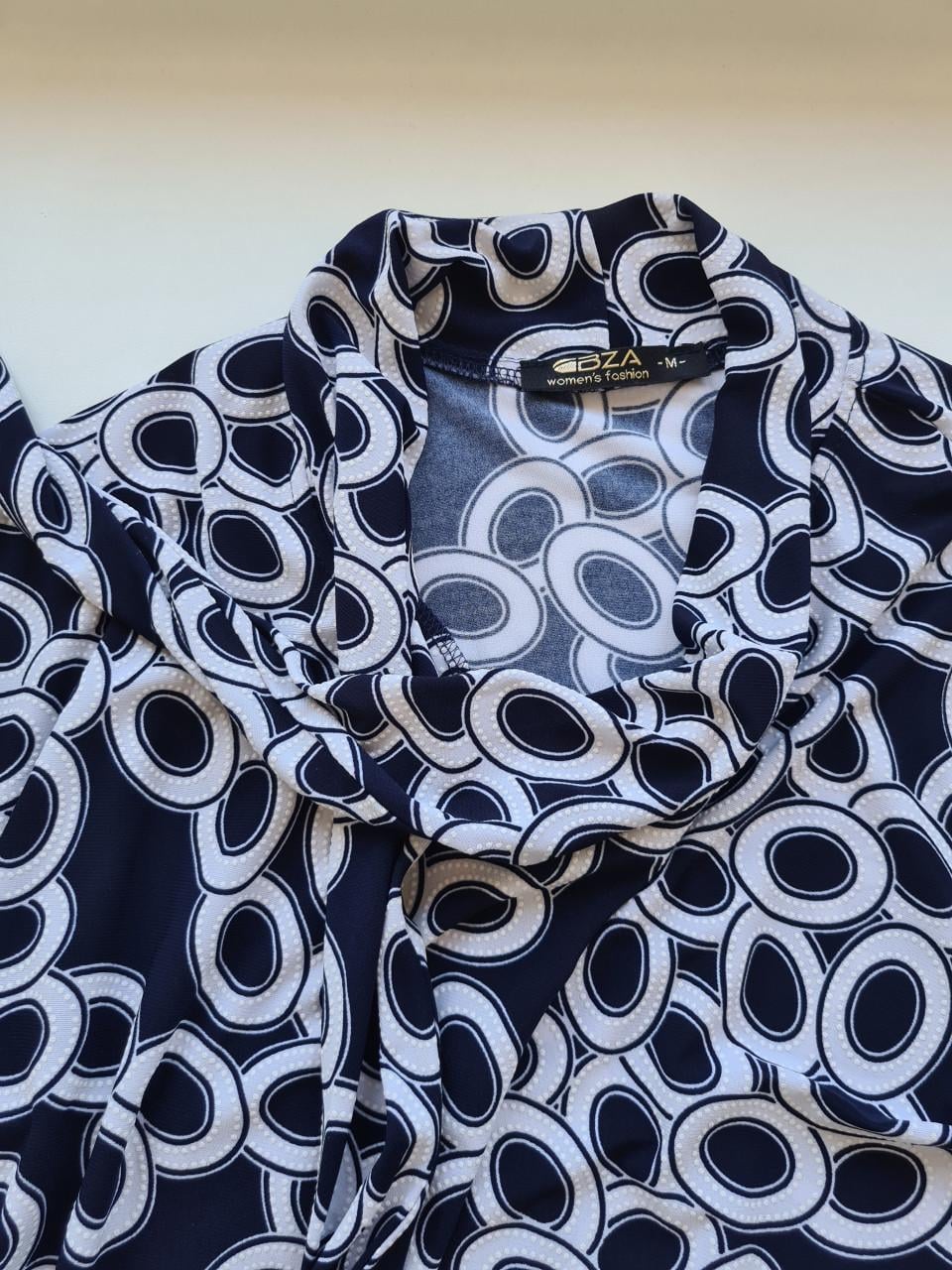 Nieuw ! Ibiza Womans Fashion blauw-wit blousje 3/4 mouwen  Maat M