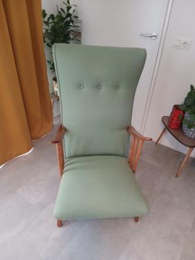 Te koop mooie groene fauteuil uit de jaren 60