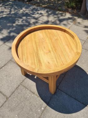Salontafel Teak hout rond 50 cm.! kleine salontafel