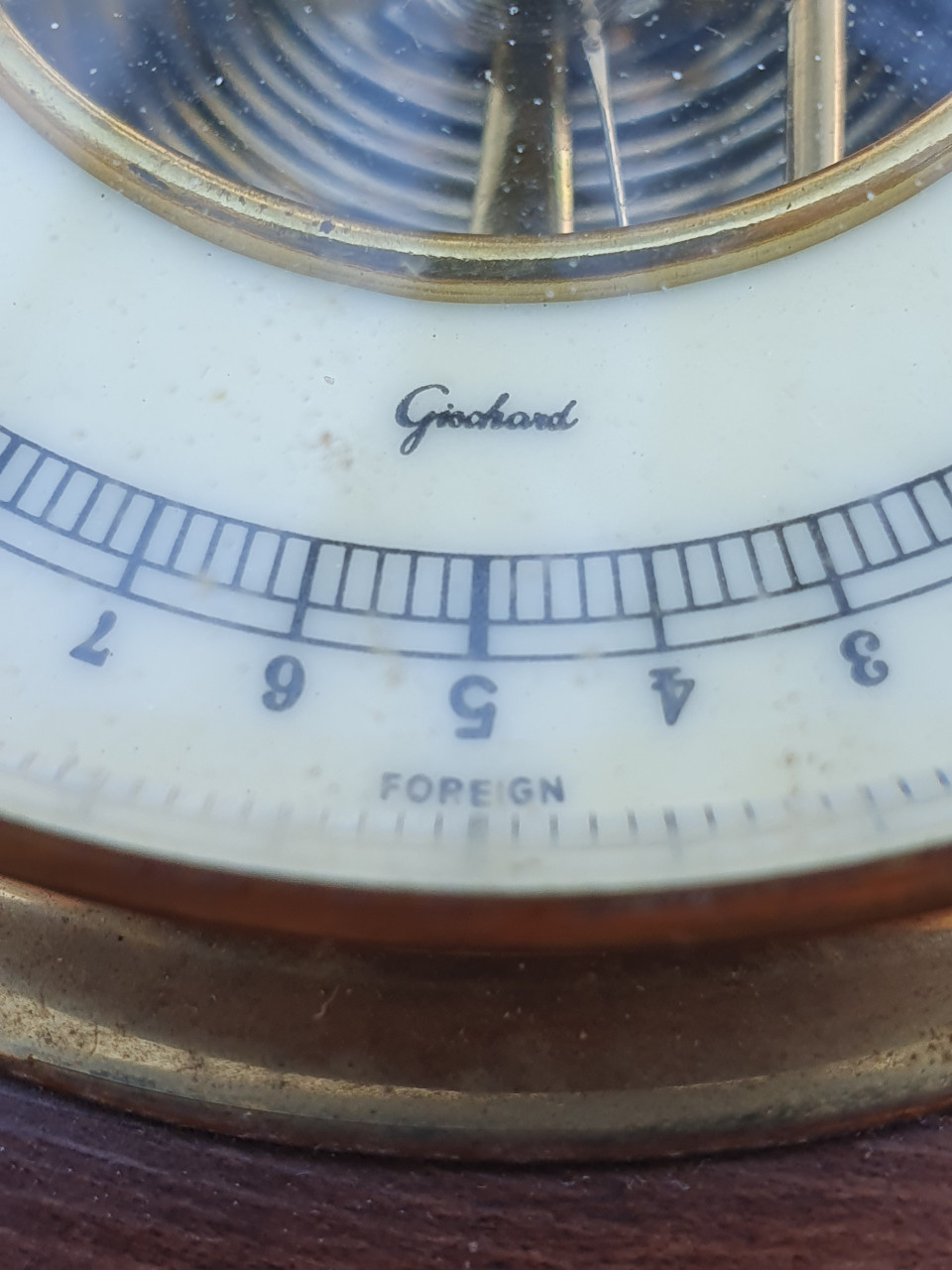 Leuk antiek android stuurwiel barometer in nette en werkende staat