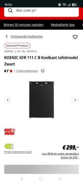 Tafelmodel koelkast