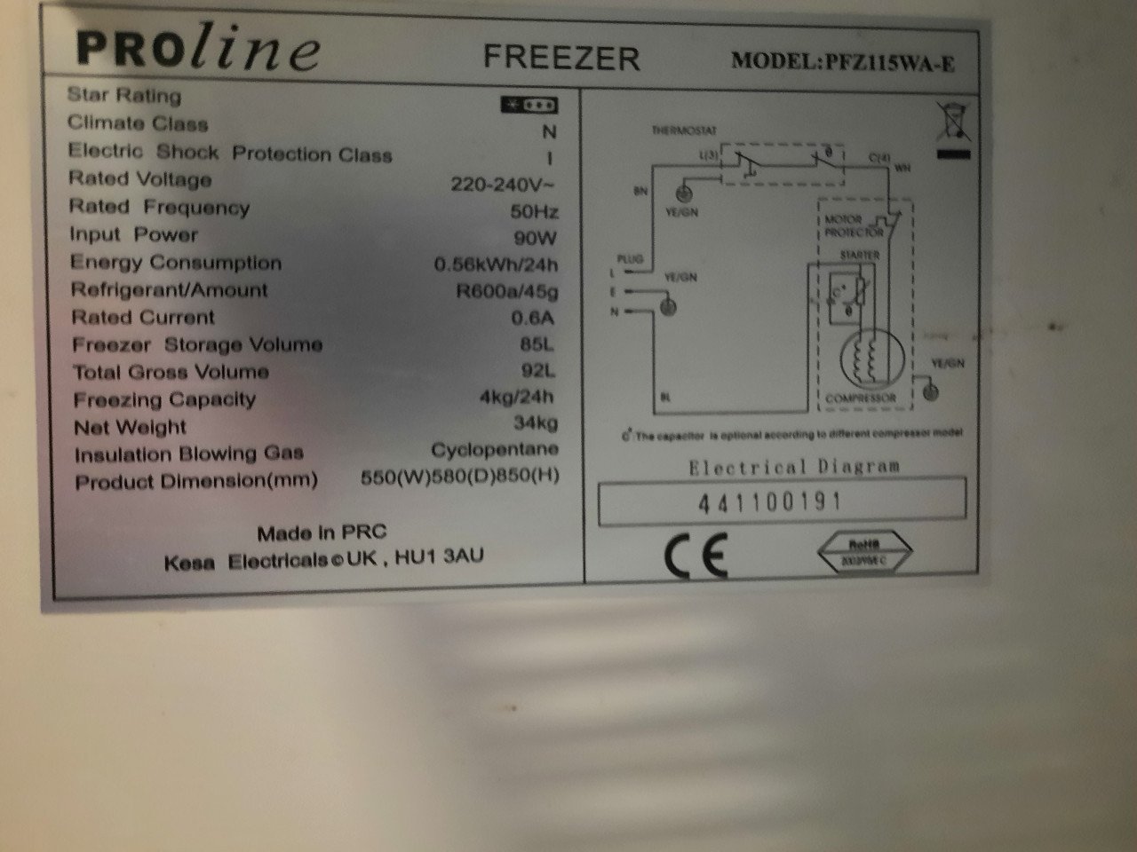 Vriezer tafelmodel