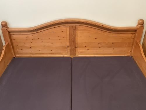 Grenen ledikant, 2 p, voor boxspring 2 * 180*220 cm, vintage, GRATIS