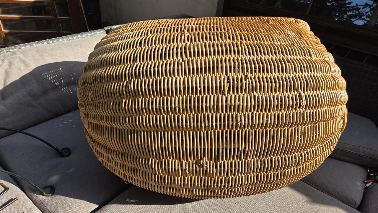 Vintage Wieg Rotan met Matras en Onderstel