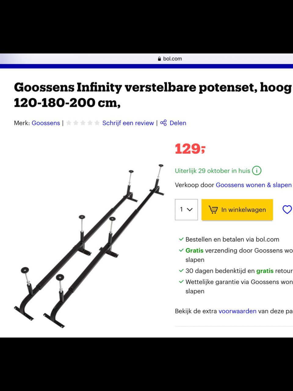 Verstelbare potenset voor lattenbodem