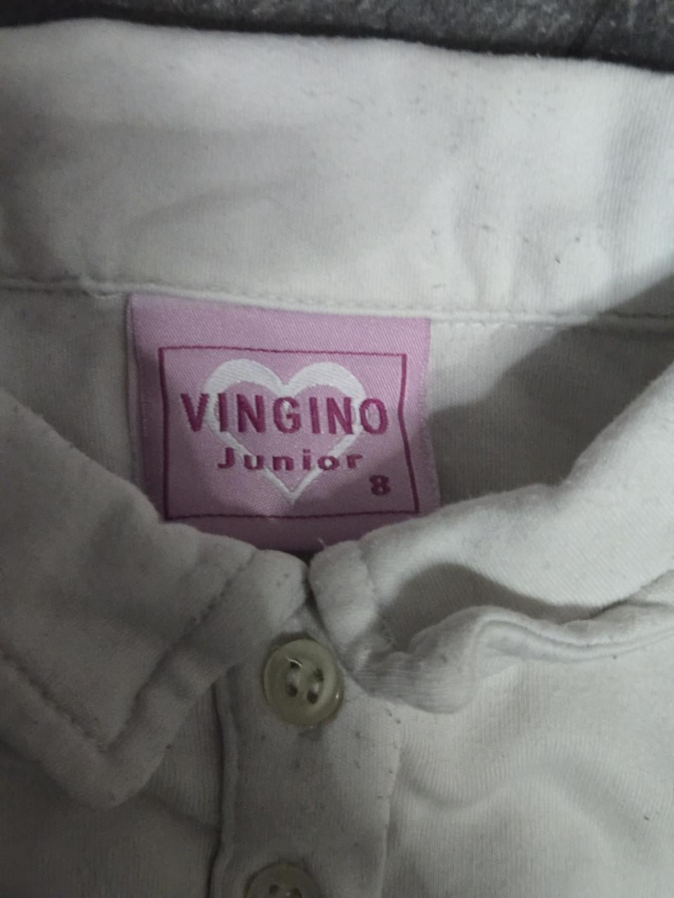 Wit poloshirt met lange mouwen van het merk Vingino maat 8/128