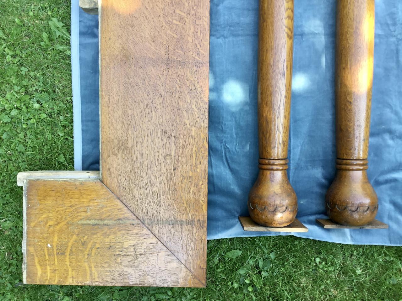 Eikenhouten schouw / schoorsteenmantel in 3 delen, Classicisme, Vakwerk !