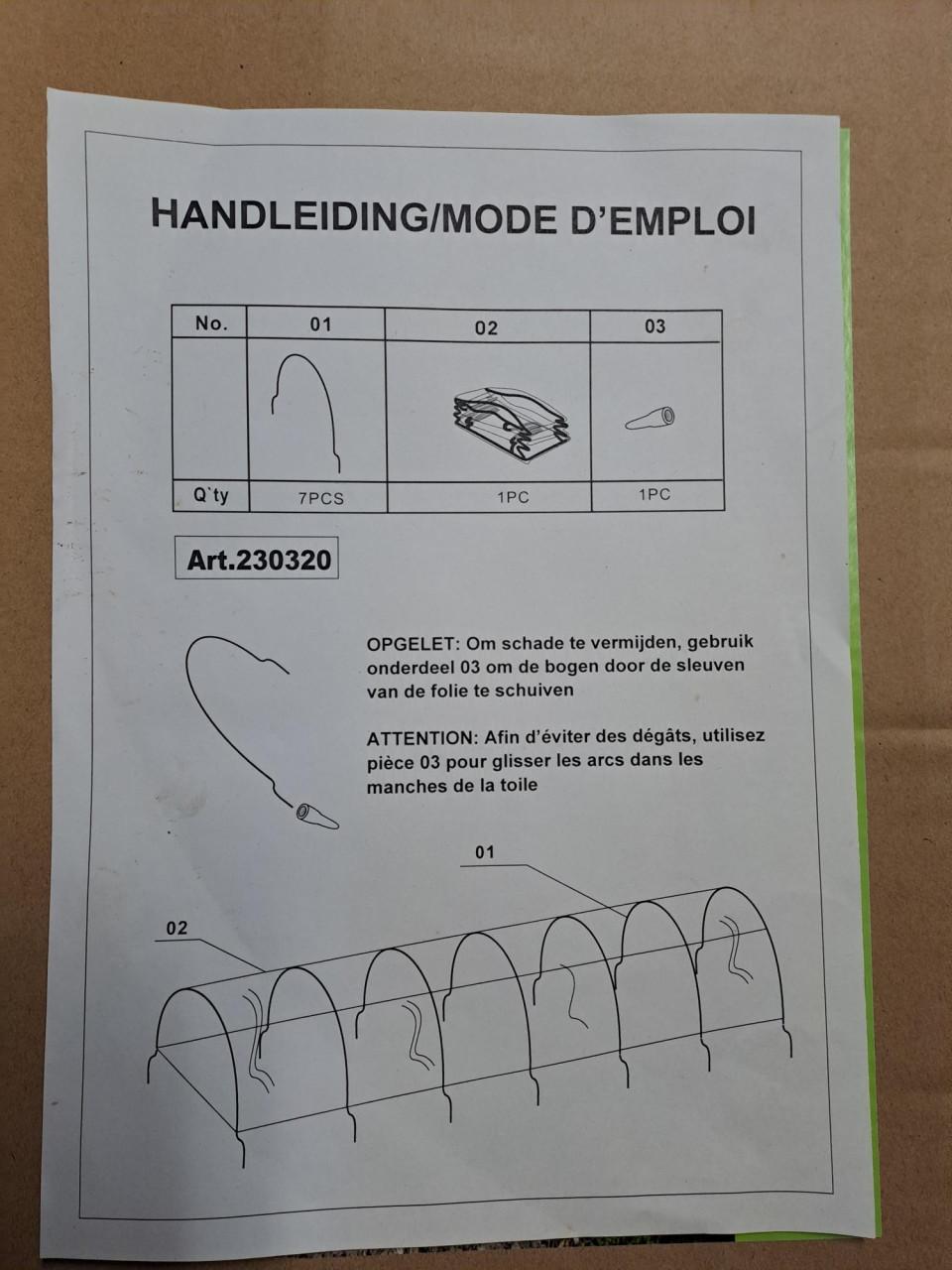 Tunnelkas met extra vogelnet