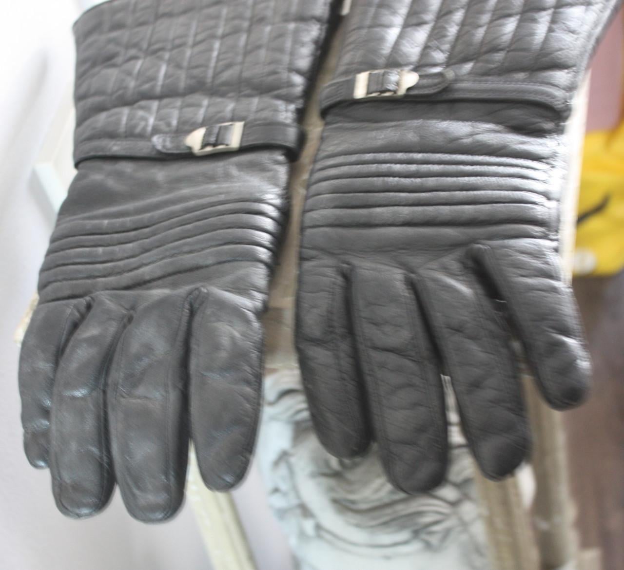 Lederen motorhandschoenen-maat L