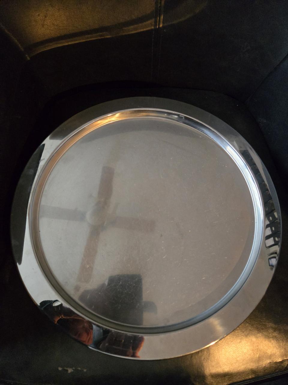 RVS dienblad/serveerschaal 38cm D1.5 cm