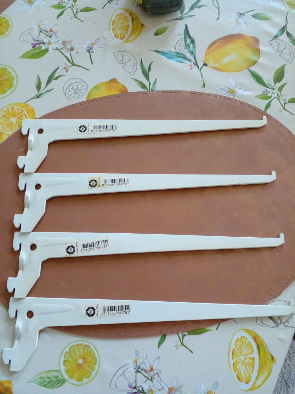 4 x Plankdrager van Duraline systeem: 30 cm/55 kg/wit.