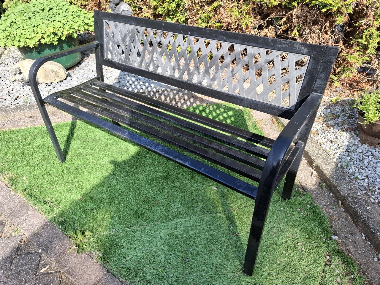 Metalen tuinbank