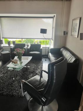 Complete inrichting (Leolux bank en 2x Leolux fauteuil, tafel en 4xstoelen)