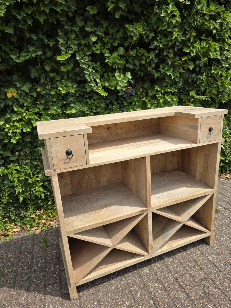 Gave BAR van massief Mango hout NIEUW