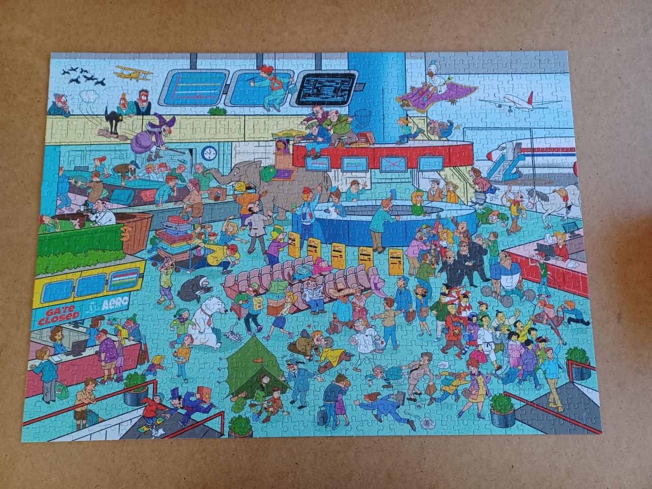 4 x Leuke Wacky World legpuzzel van Goliath met 1000 stukjes.