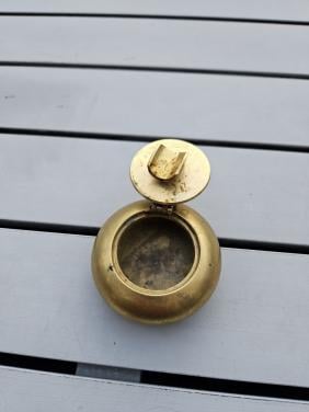 Vintage mooie messing zakasbak met deksel