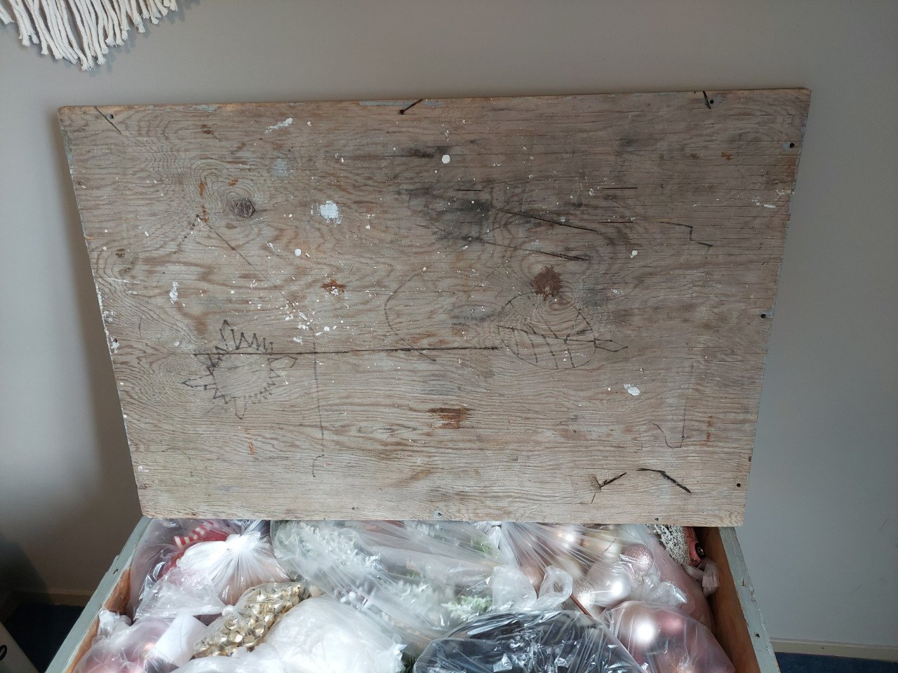 Grote opbergkist massief hout