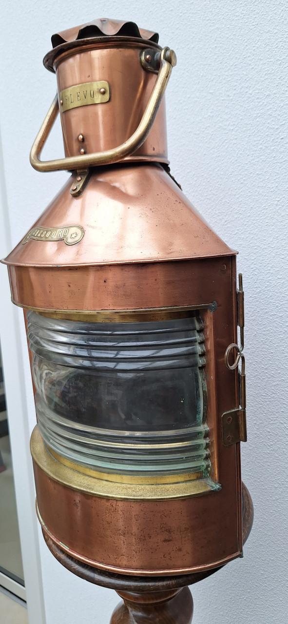 2 prachtige grote koperen scheepslampen