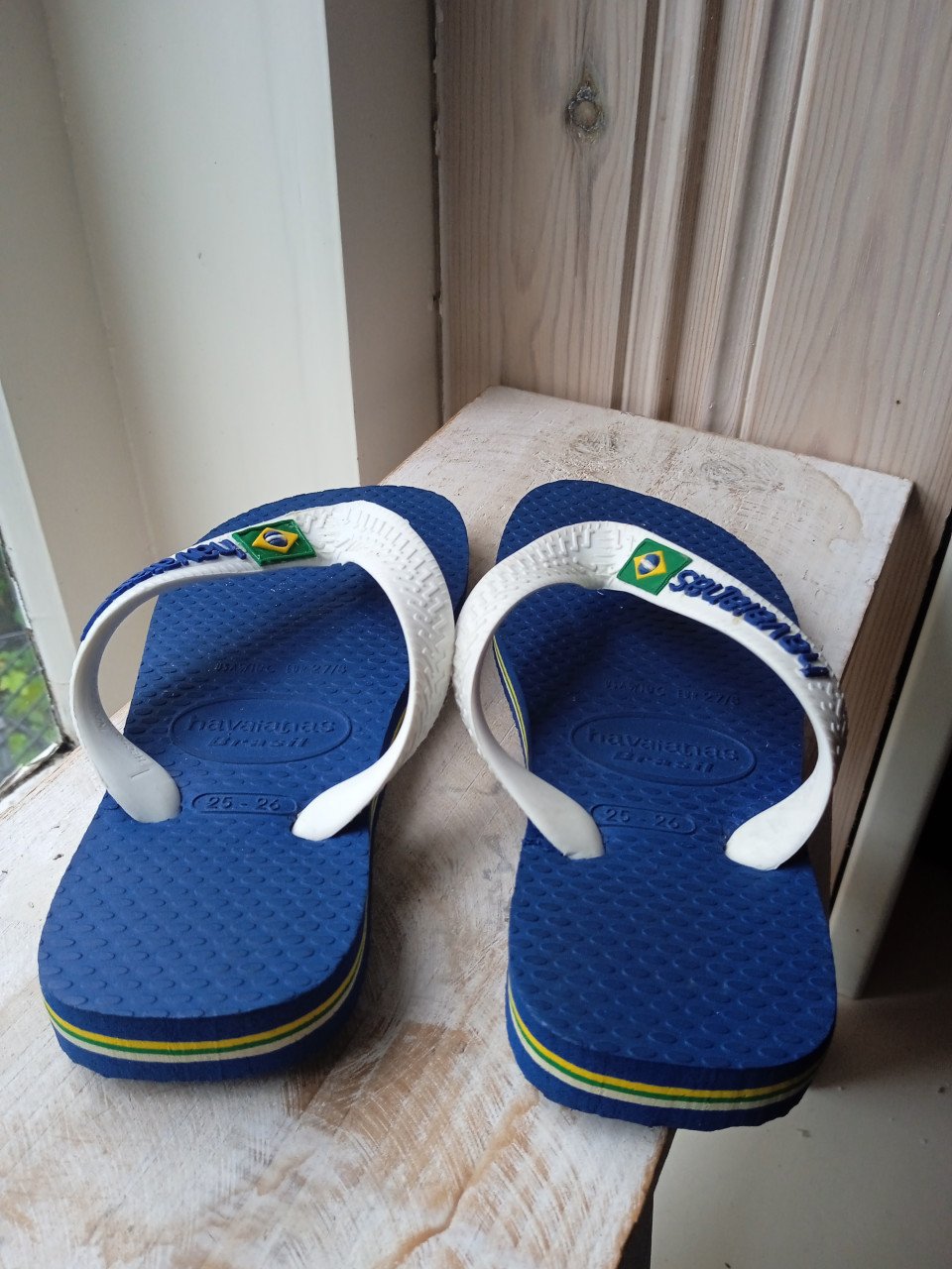 Slippers Havaianas maat EUR 27/28 ~ blauw-witte slippertjes