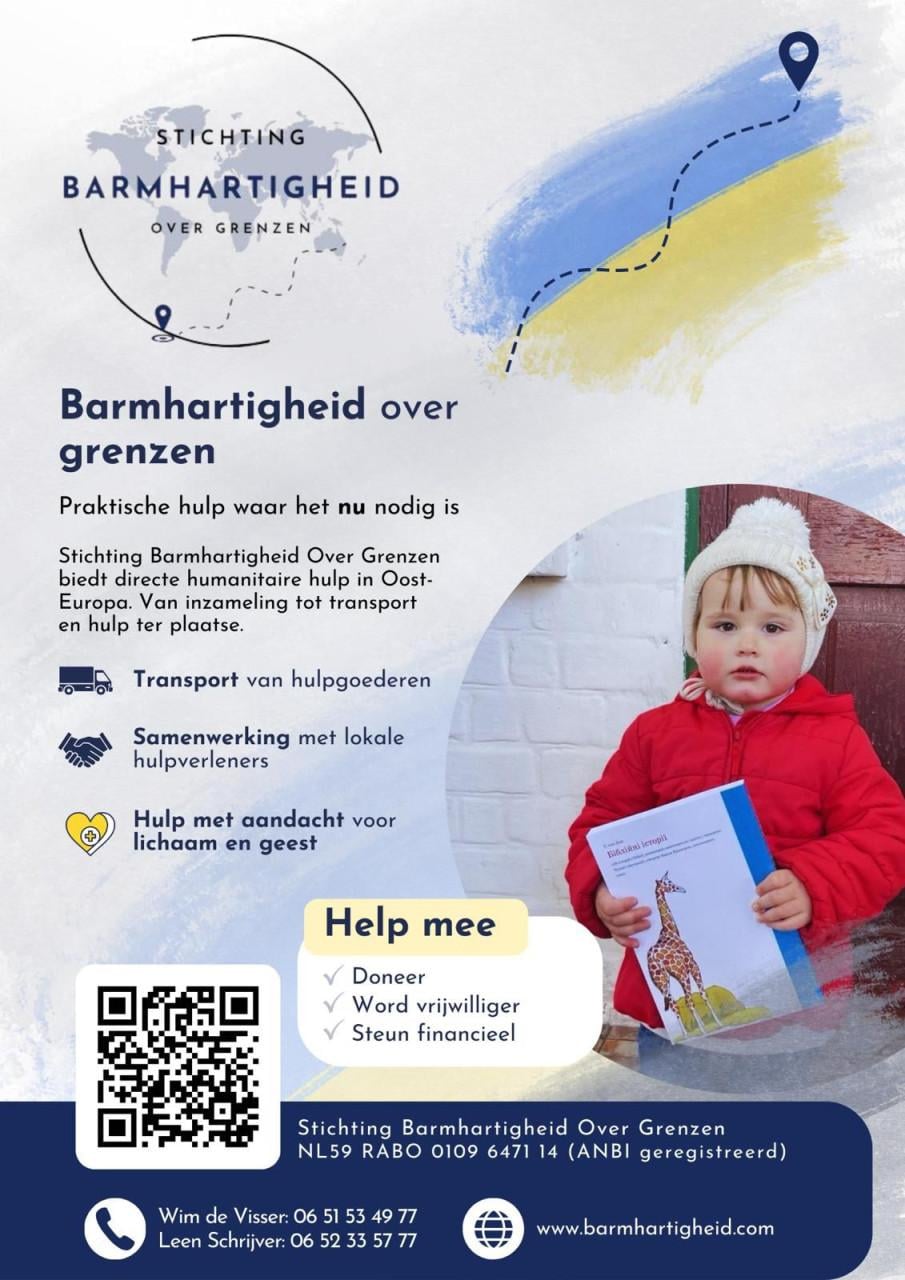 Paasactie voor noodhulp Oekraine. Stichting Barmhartigheid Over Grenzen