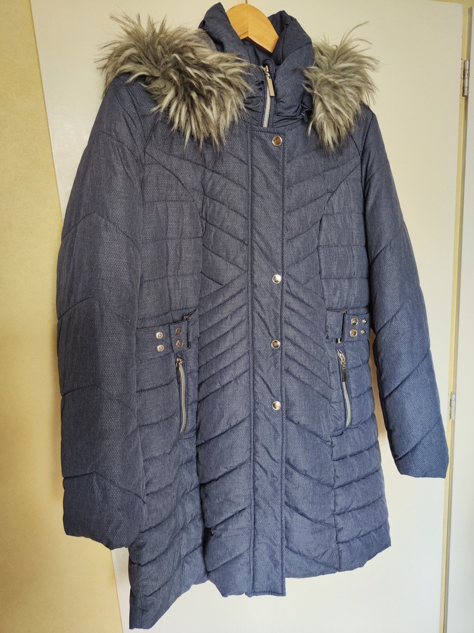 Dames winterjas, maat 40, donkerblauw