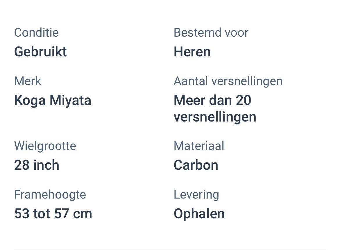 Koga Miyata racefiets