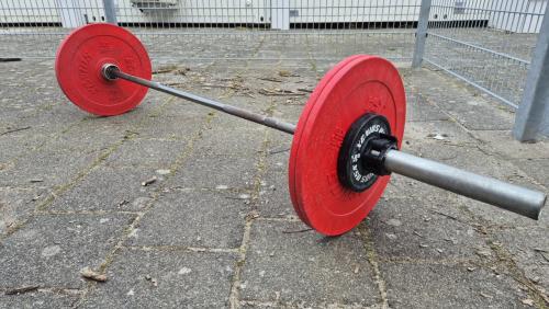 Halterstang met schijven