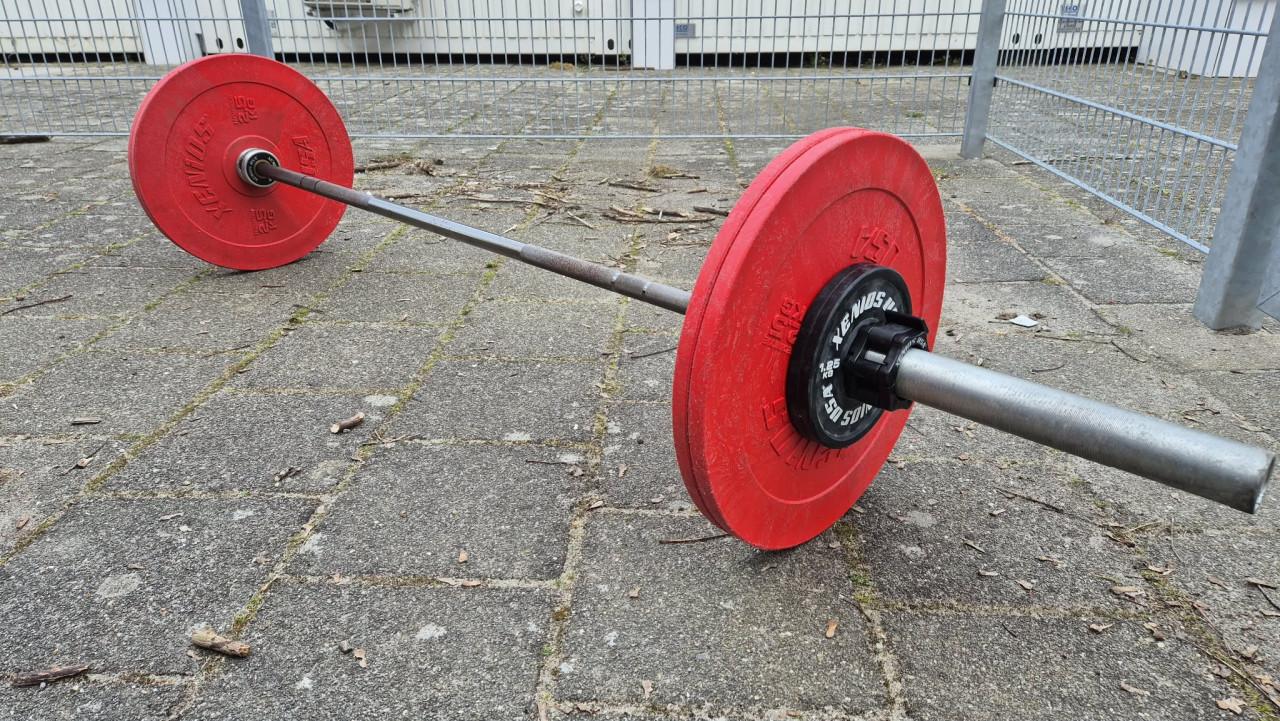 Halterstang met schijven