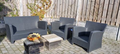 Tuin meubelen zwart wicker