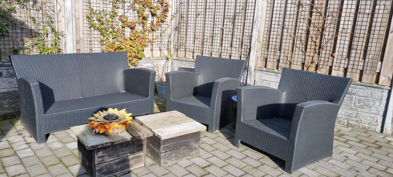Tuin meubelen zwart wicker