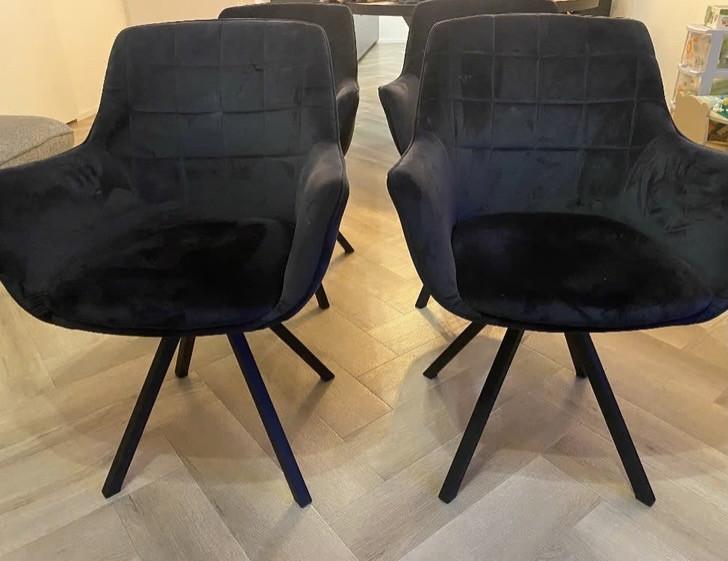 6 stijlvolle eetkamerstoelen – zwart