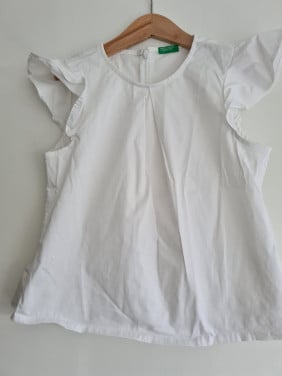 Benetton wit blousje Mt 122-128