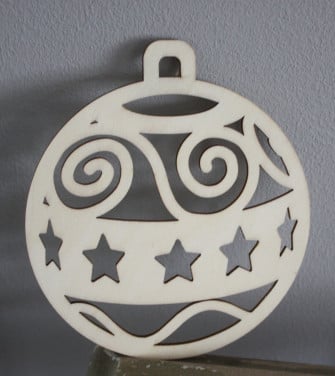 Houten kerst hager kerstbal