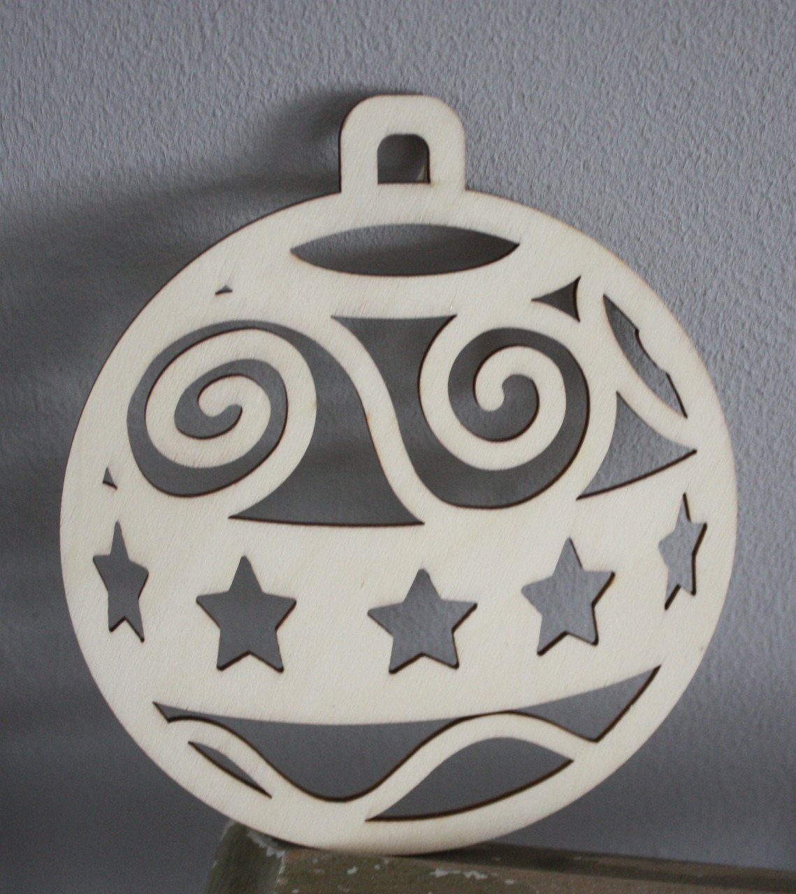 Houten kerst hager kerstbal