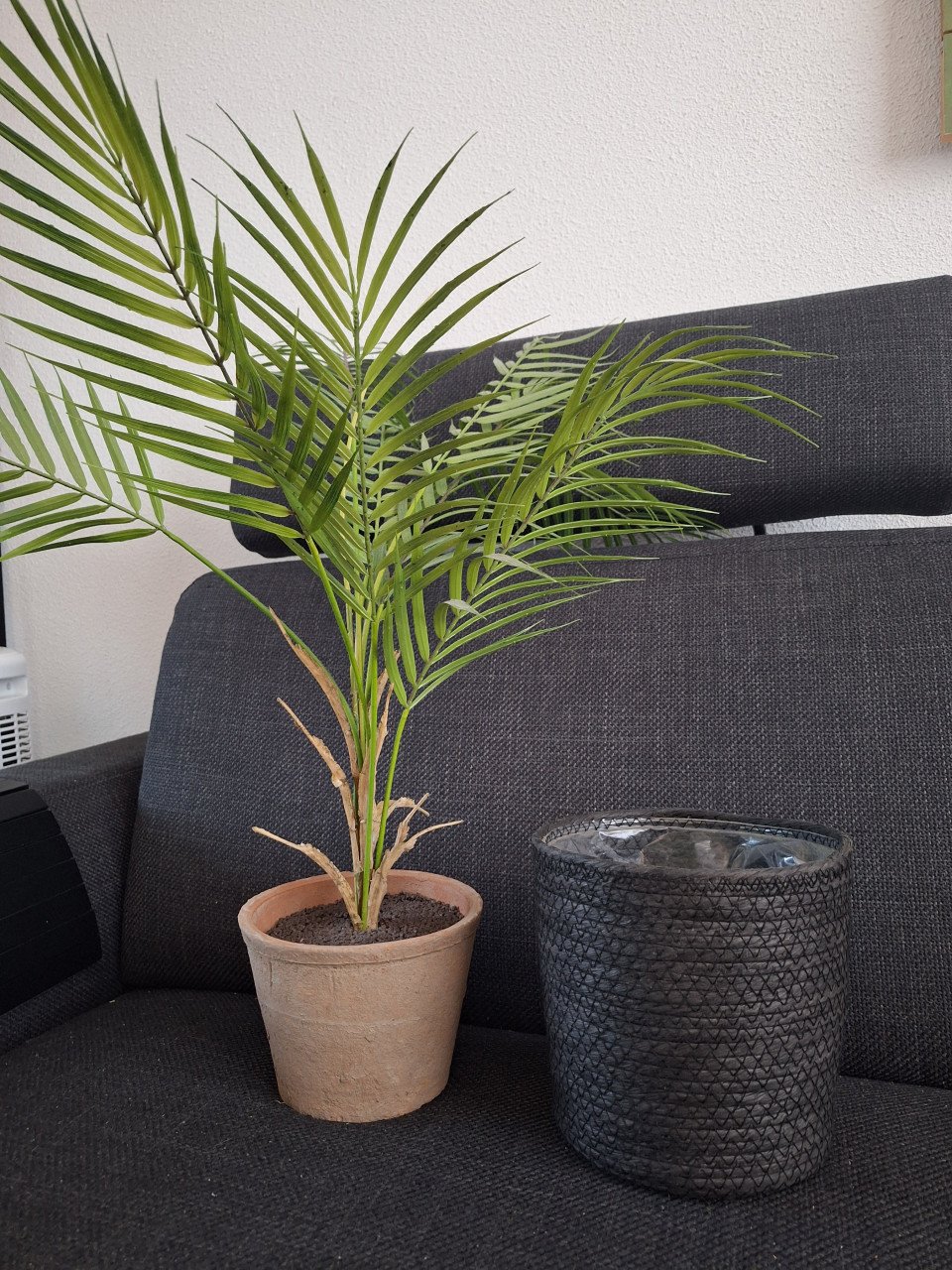 Kunstof plant met bloempot 3 delig