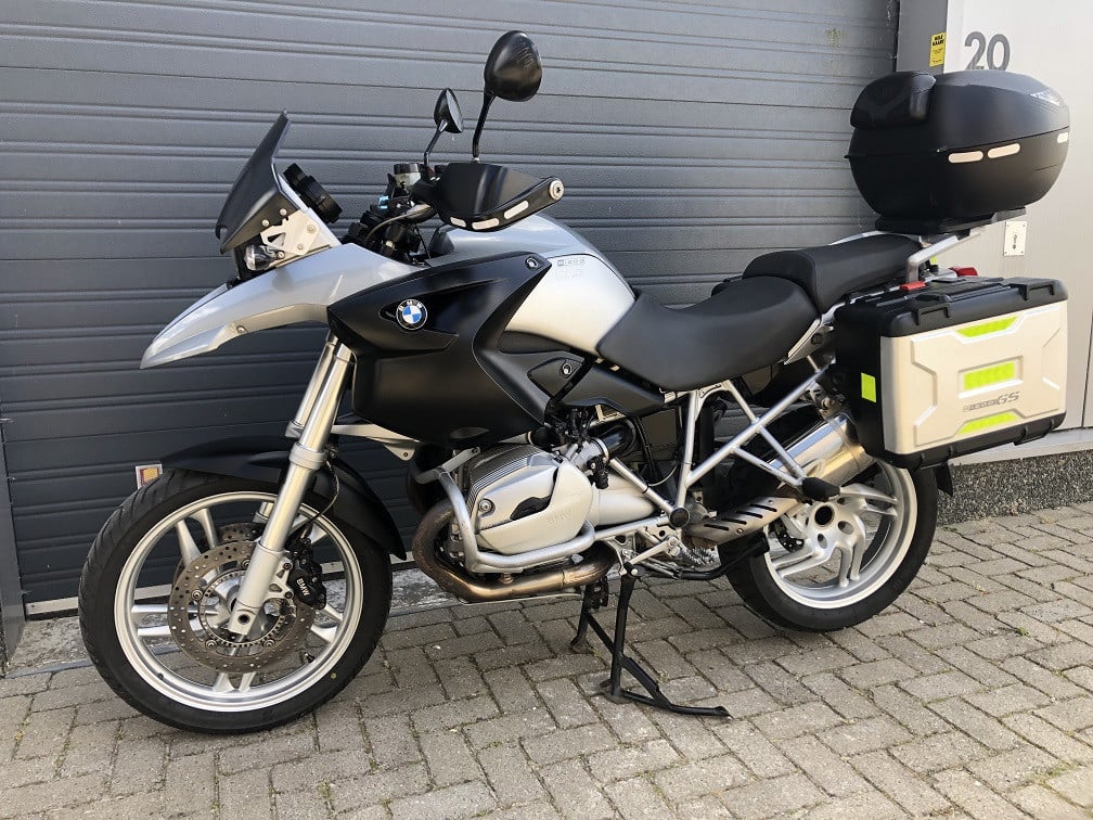 BMW R1200GS ABS uit 2008 met 74 dkm, kofferset, valbeugel, rijklaar €5450,-