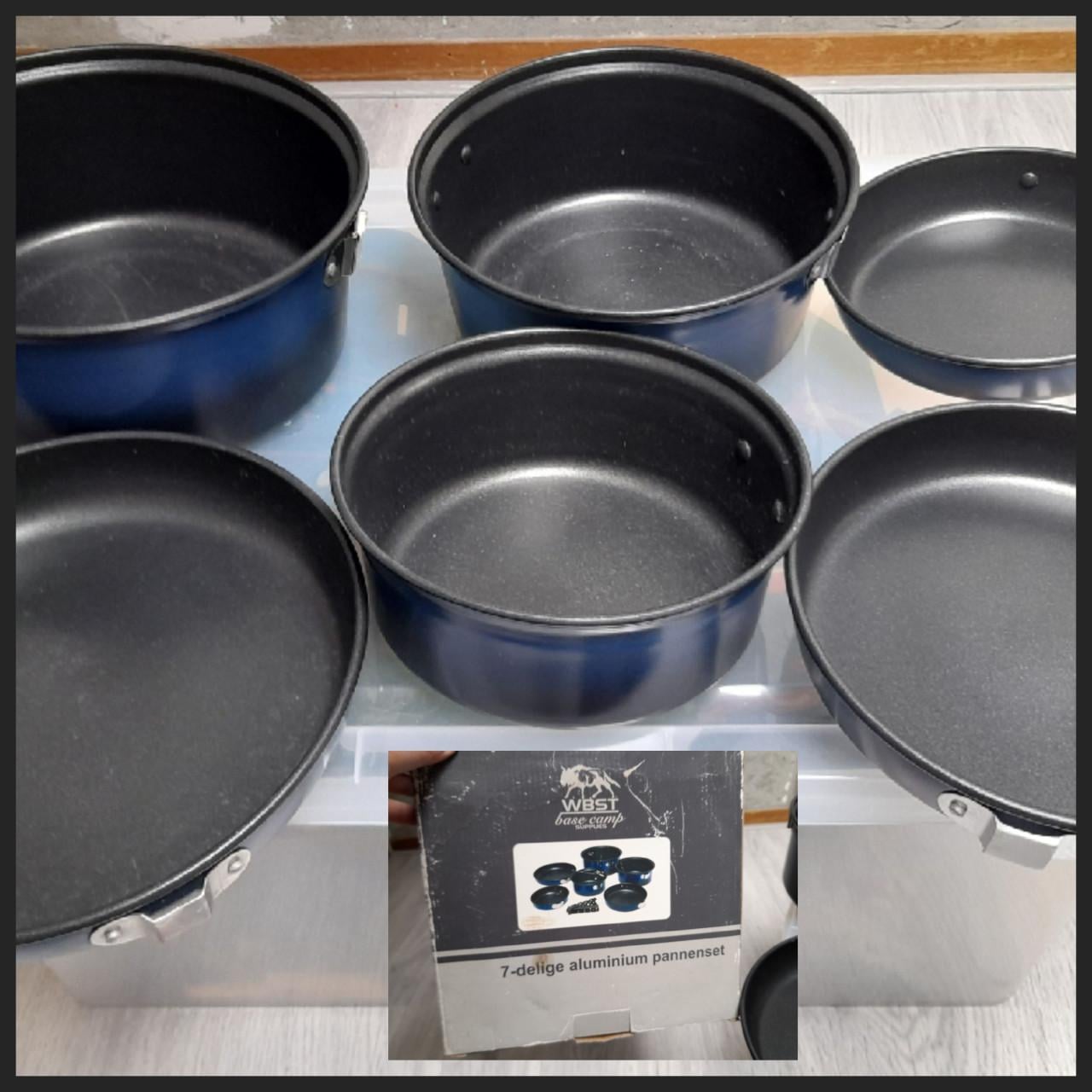 Kampeerpannenset en gastoestel