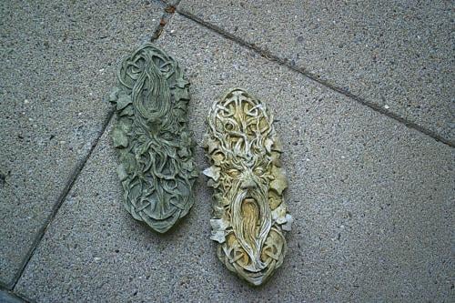 TWEE tuin wandhangers --- green man set